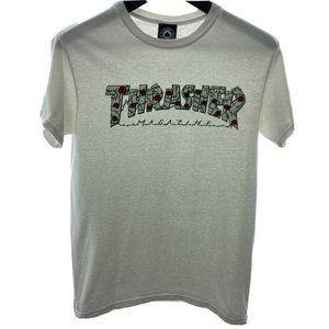 THRASHER White S T-shirt Cotton  Rose Thorns